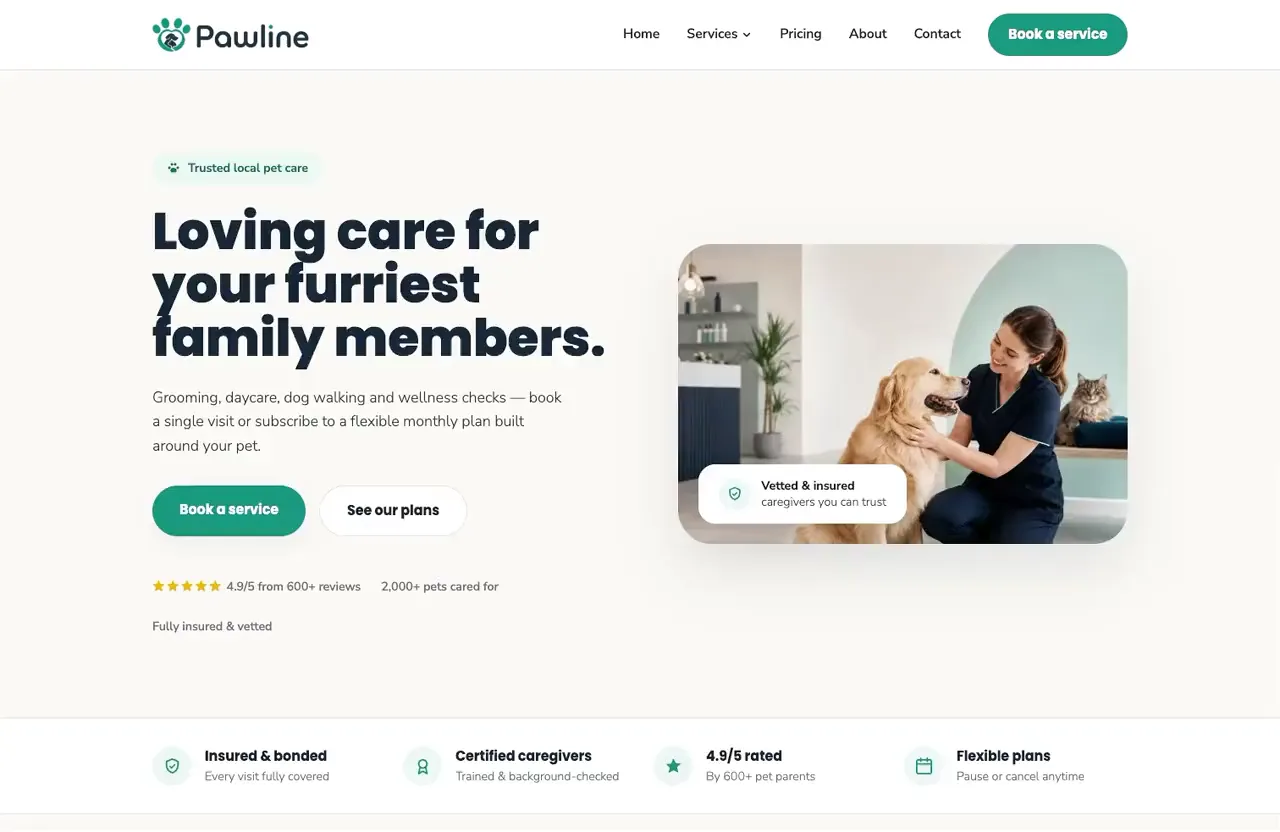The Pawline site built with BuildPress